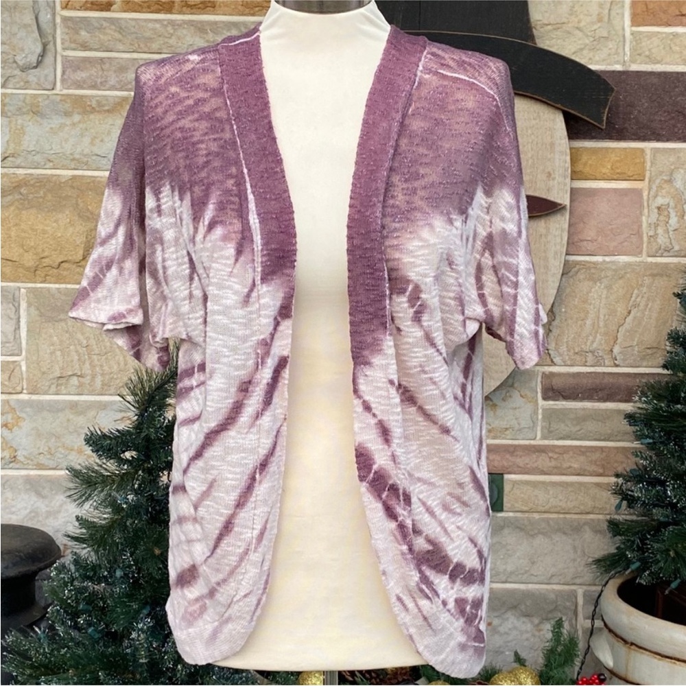 Rue21 Tie Dye Lace Back Short Sleeve Cardigan Sweater